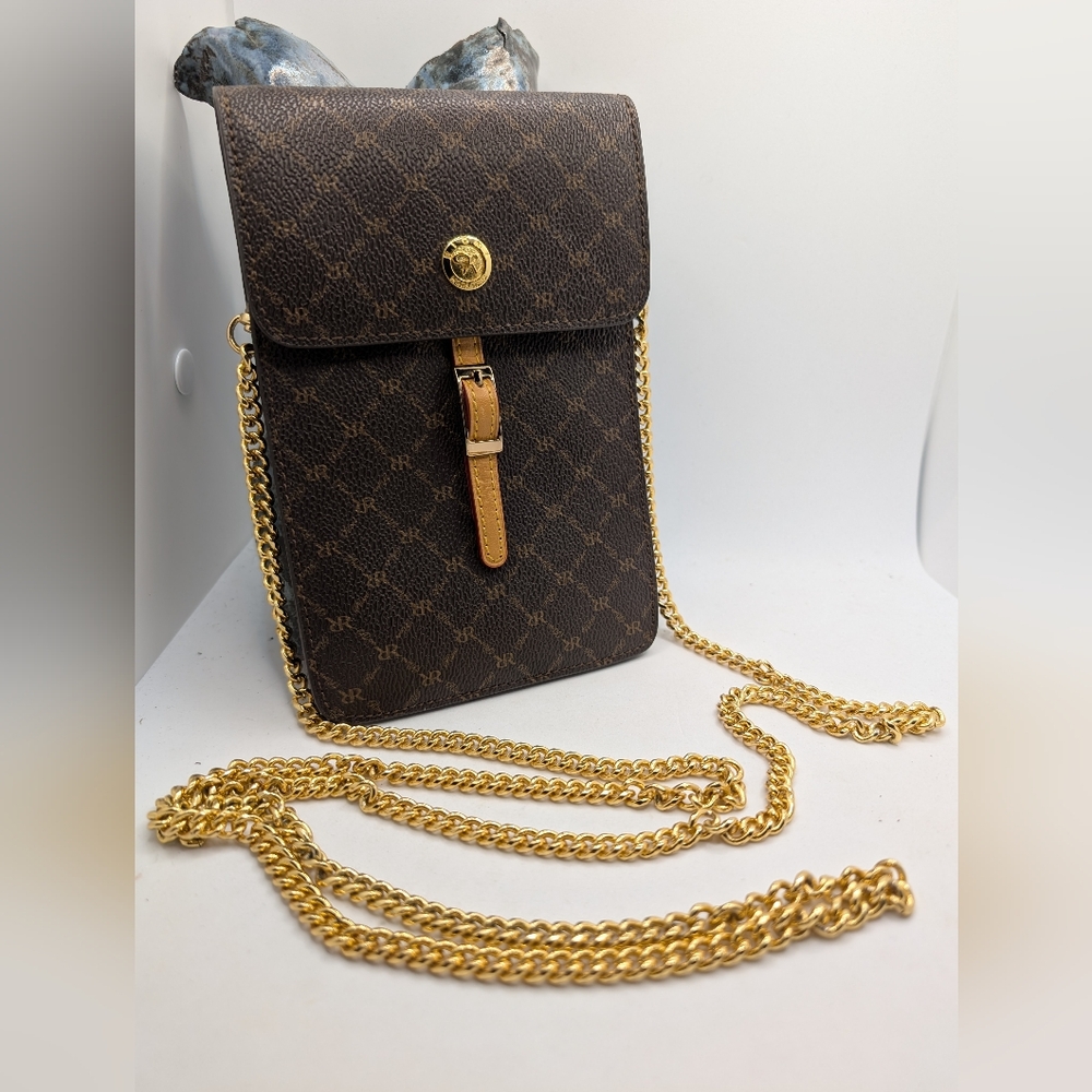 Rioni Signature Print Gold Chain Crossbody Bag